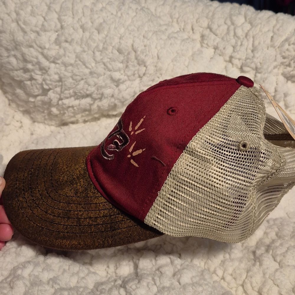 NWTF Turkey Dark Red Faux Suede Sliderback Hat - New - Picture 4 of 9